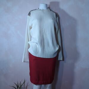 y2k sweater, cream, burberry london, size medium